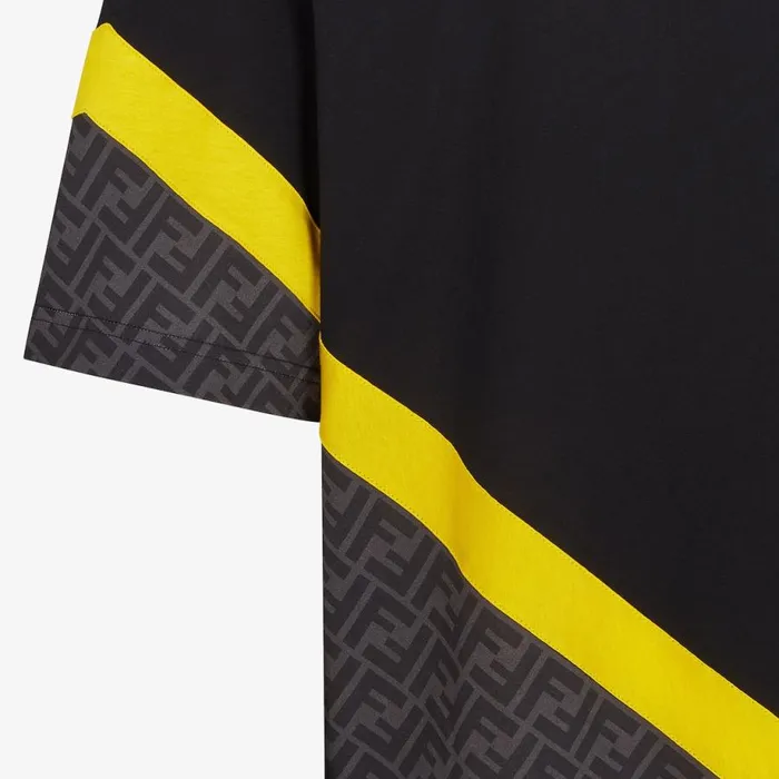 Man Black Jersey TShirt Black Fendi Coordinated Sets