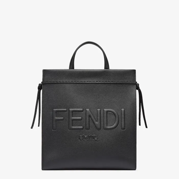Man Black Leather Bag Black Fendi Tote Bags