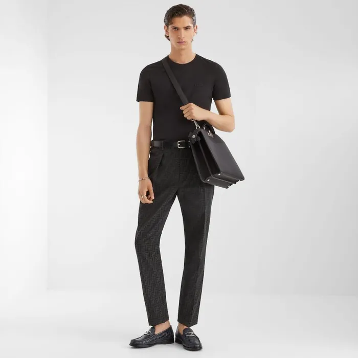 Man Black Leather Belt Black Fendi Belts