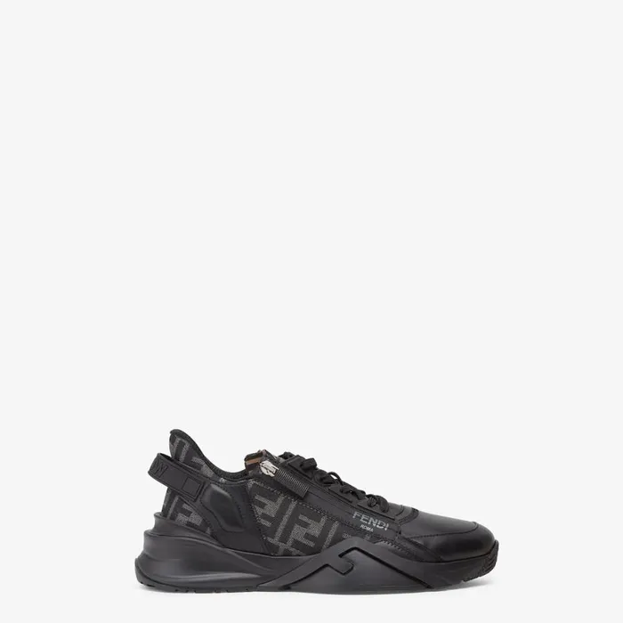 Man Black Leather LowTops Black Fendi Fendi Flow