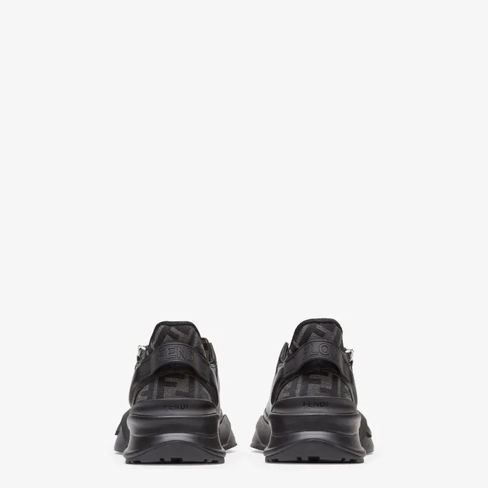 Man Black Leather LowTops Black Fendi Fendi Flow