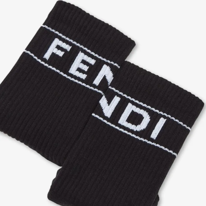 Man Black Terry Socks Black Fendi Socks
