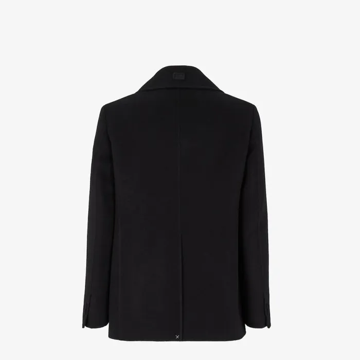 Man Black Wool Peacoat Black Fendi Coats and Outerwear
