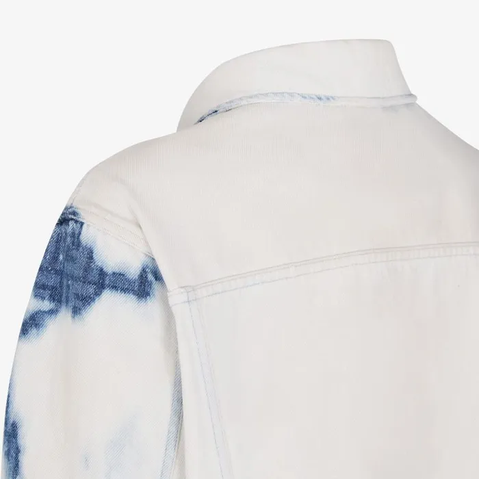 Man Bleached Blue Denim Jacket Blue Fendi Coats and Outerwear
