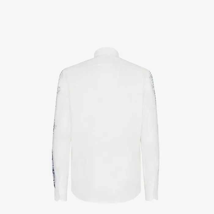 Man Blue Bleached Linen Shirt Blue Fendi Coordinated Sets