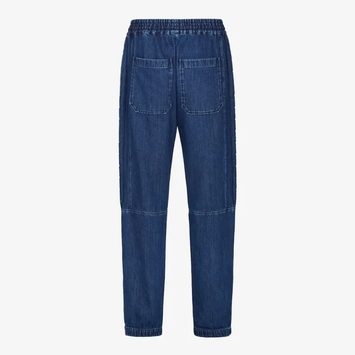 Man Blue Denim Trousers Blue Fendi Coordinated Sets