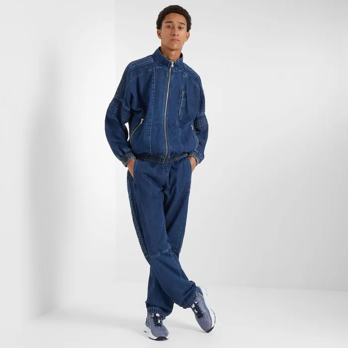 Man Blue Denim Trousers Blue Fendi Coordinated Sets