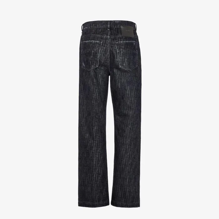 Man Blue Denim Trousers Blue Fendi Denim and Trousers