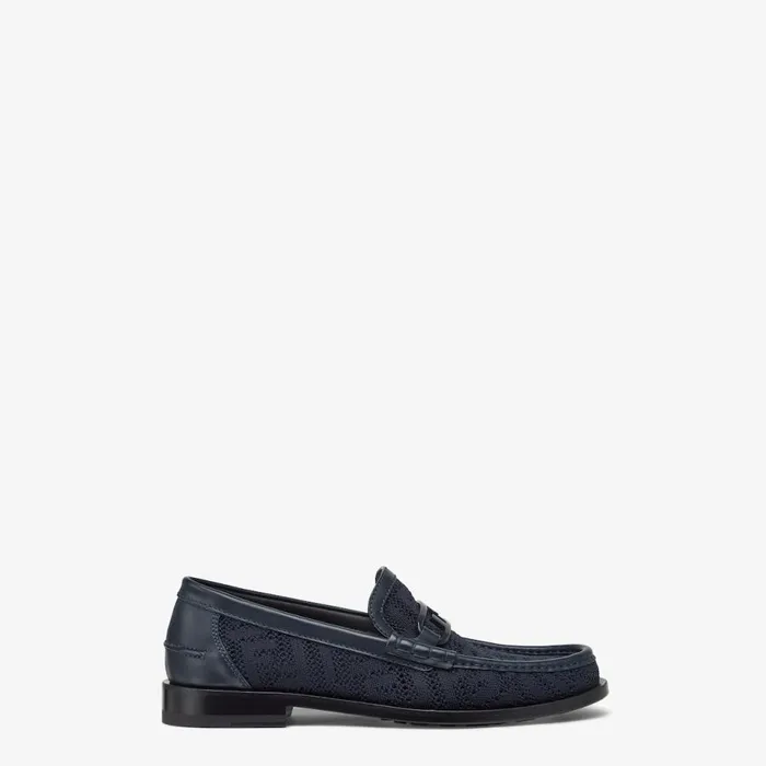 Man Blue Knit Loafers Blue Fendi Loafers and Mocassins