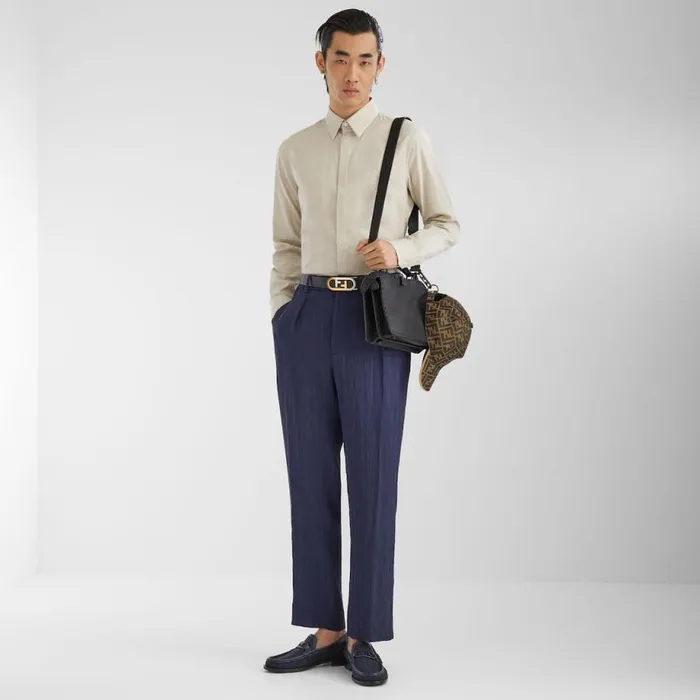 Man Blue Knit Loafers Blue Fendi Loafers and Mocassins