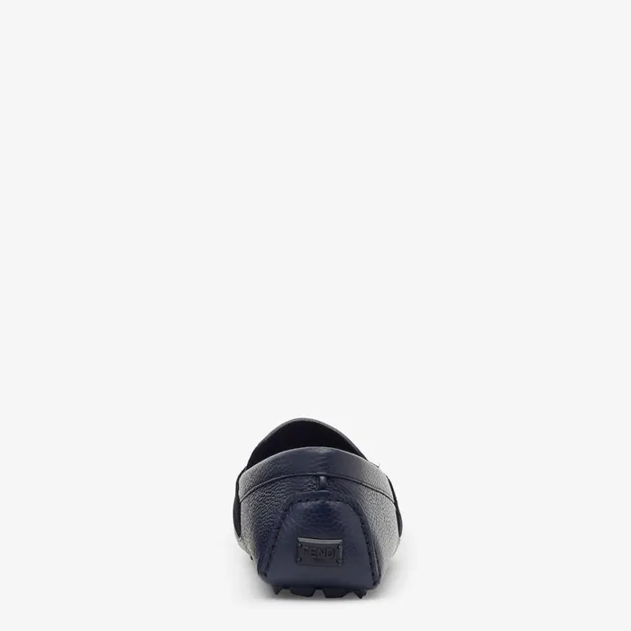Man Blue Leather Loafers Blue Fendi Loafers and Mocassins