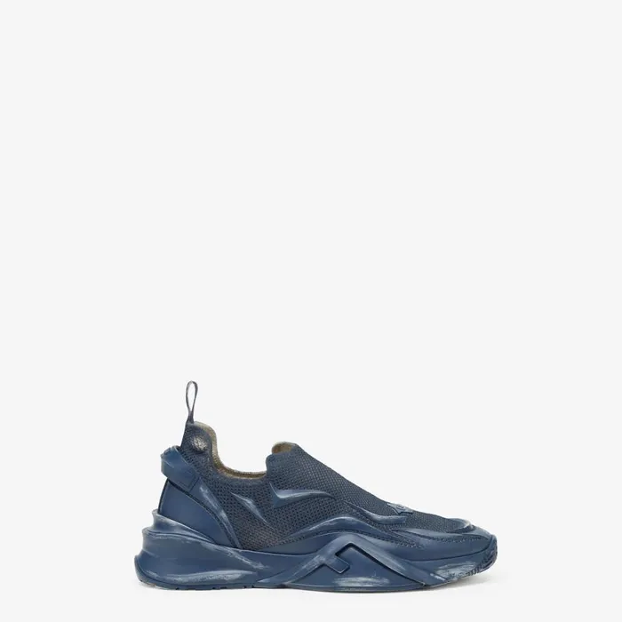 Man Blue Mesh Running Sneakers Blue Fendi Fendi Flow