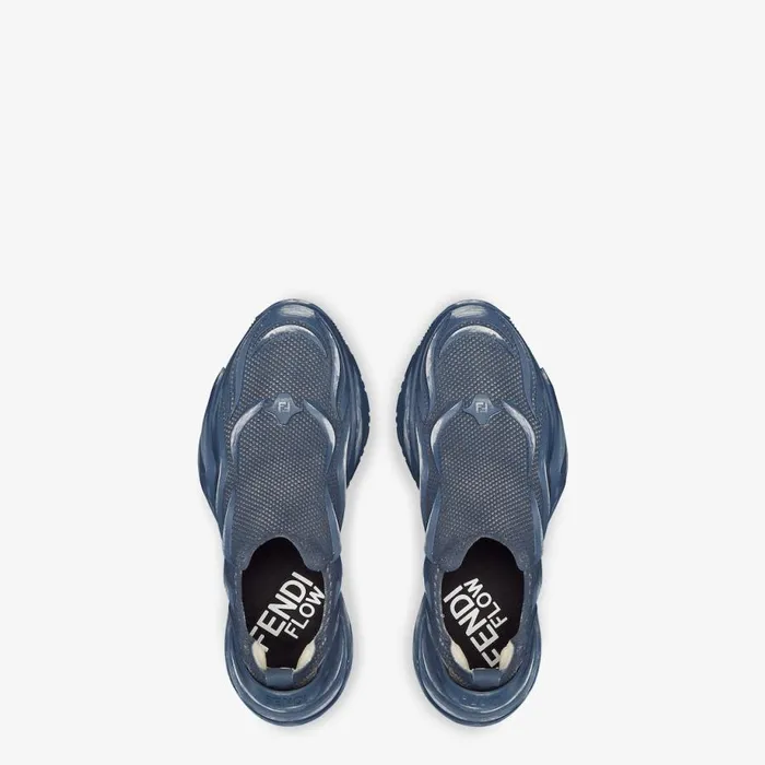 Man Blue Mesh Running Sneakers Blue Fendi Fendi Flow