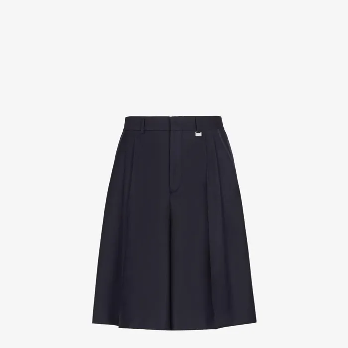 Man Blue Wool Trousers Blue Fendi Denim and Trousers