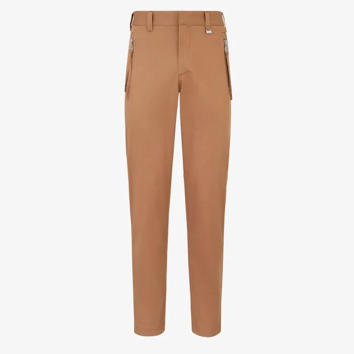 Man Brown Cotton Trousers Brown Fendi Denim and Trousers