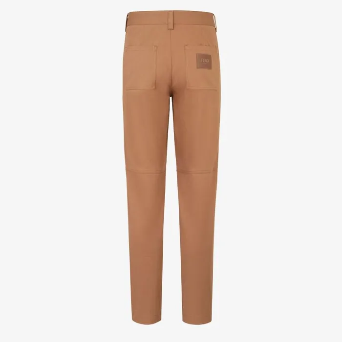 Man Brown Cotton Trousers Brown Fendi Denim and Trousers