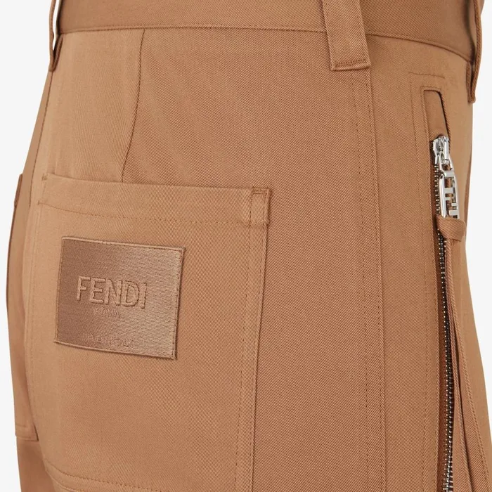 Man Brown Cotton Trousers Brown Fendi Denim and Trousers