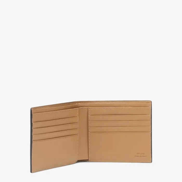 Man Brown Fabric BiFold Brown Fendi Wallets