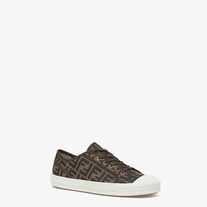 Man Brown Fabric LowTops Brown Fendi Sneakers