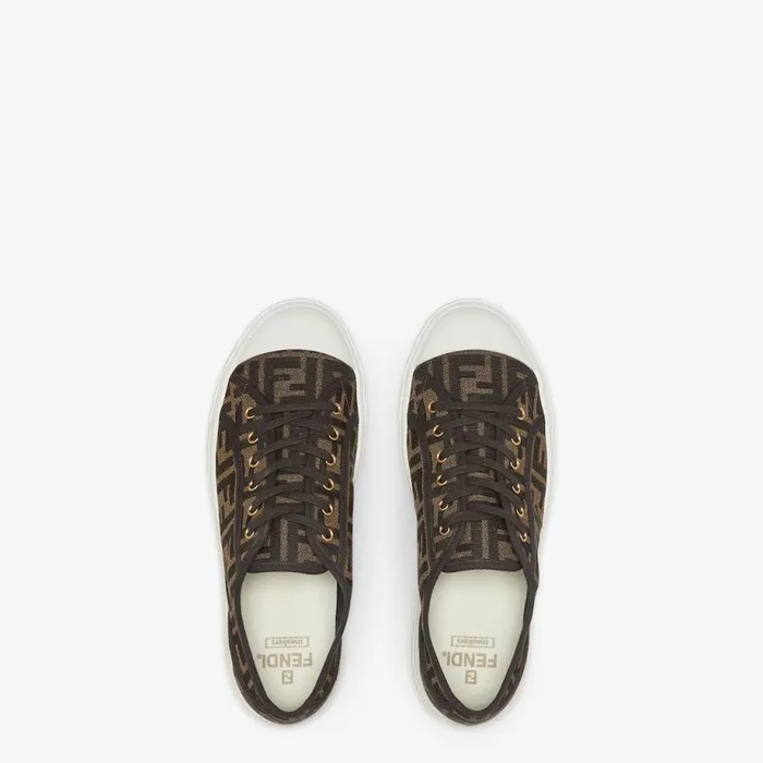 Man Brown Fabric LowTops Brown Fendi Sneakers