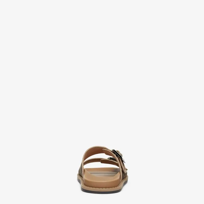 Man Brown Leather And Fabric Sandals Brown Fendi Slides and Sandals