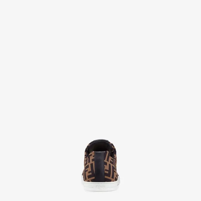 Man Brown Tech Fabric LowTops Brown Fendi Sneakers