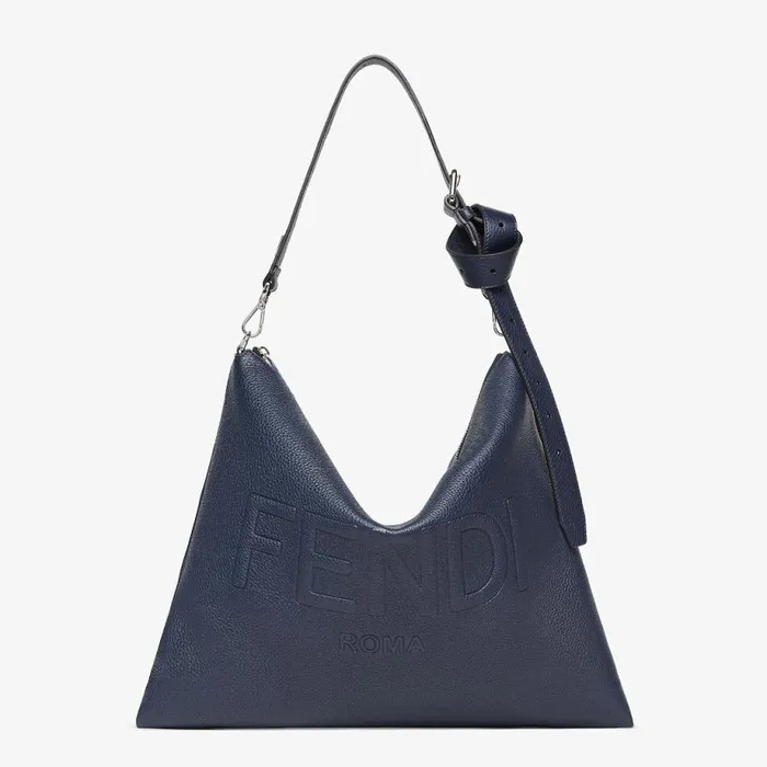Man Dark Blue Leather Bag Blue Fendi Messenger Bags