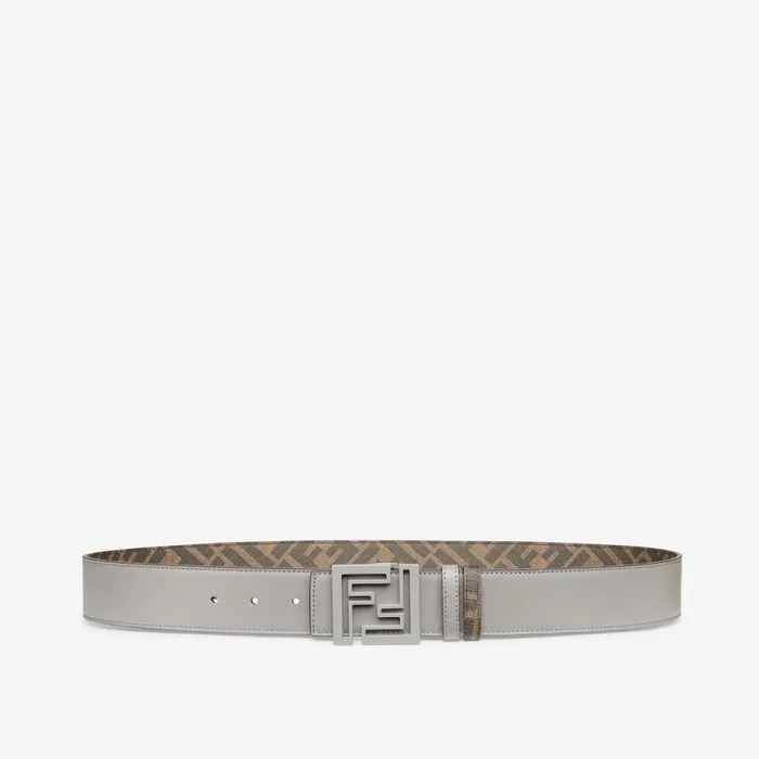 Man Dove Grey Leather Reversible Belt Grey Fendi Belts