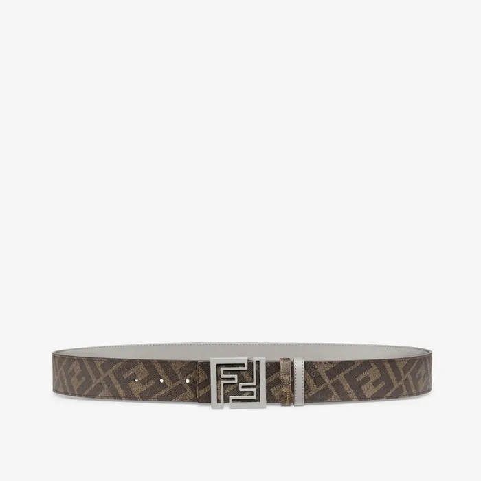 Man Dove Grey Leather Reversible Belt Grey Fendi Belts