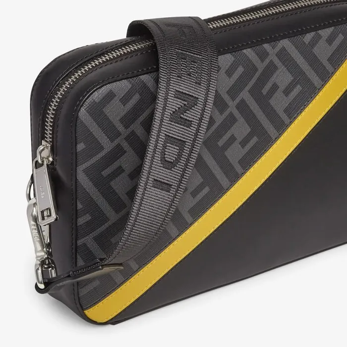 Man Grey Fabric Bag Grey Fendi Messenger Bags