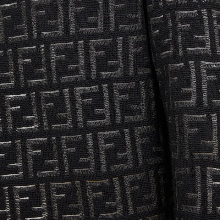 Man Jumper In Black Nylon And Wool Black Fendi Knitwear