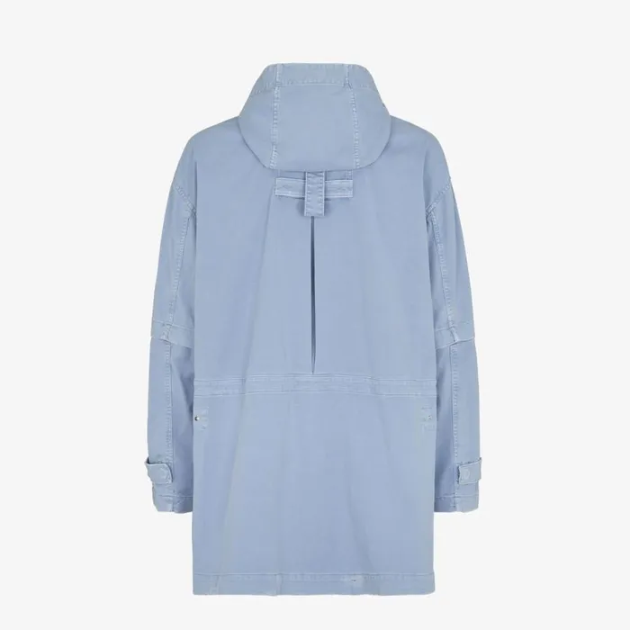 Man Light Blue Gabardine Parka Light Blue Fendi Coats and Outerwear