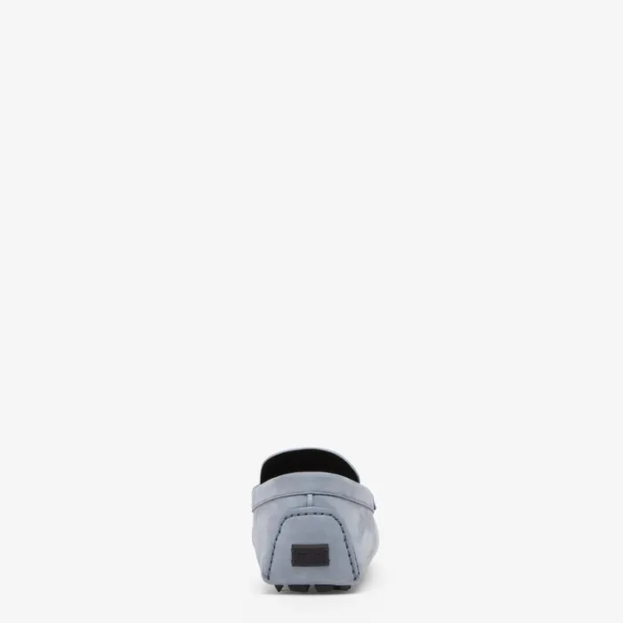 Man Light Blue Nubuck Loafers Light Blue Fendi Loafers and Mocassins