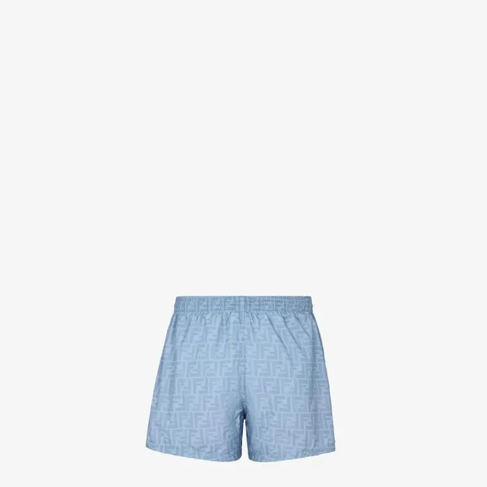 Man Light Blue Nylon Shorts Blue Fendi Swimwear