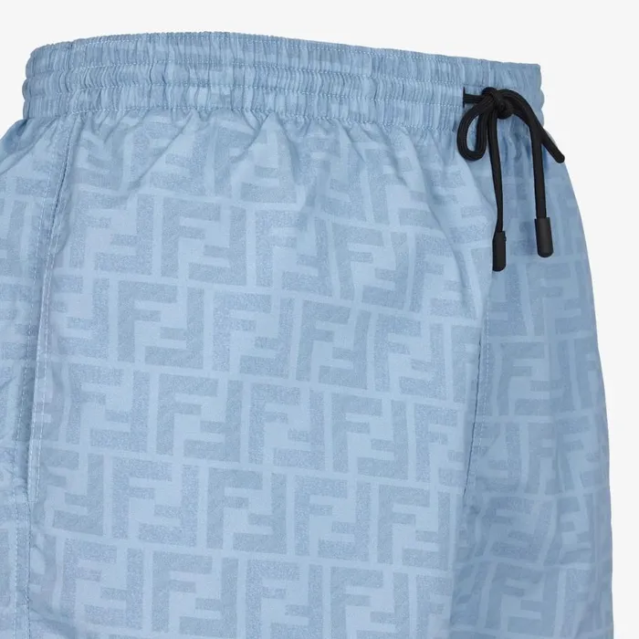 Man Light Blue Nylon Shorts Blue Fendi Swimwear