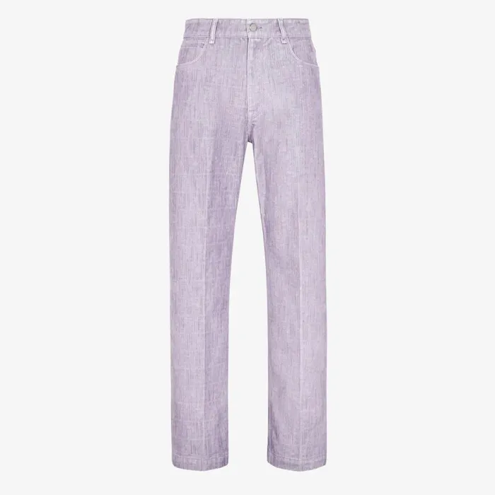 Man Lilac Denim Trousers Purple Fendi Denim and Trousers