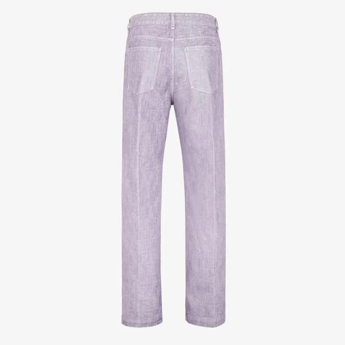 Man Lilac Denim Trousers Purple Fendi Denim and Trousers