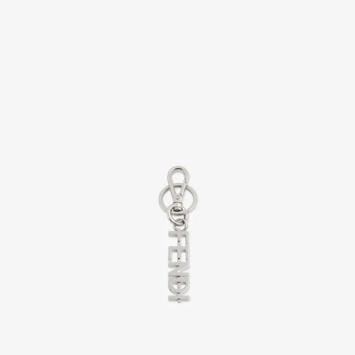 Man Silver Coloured Metal Key Ring Silver Fendi Key Rings and Bag Accessories