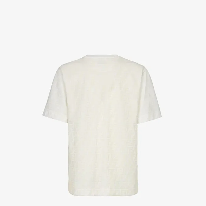 Man TShirt In White Piqu White Fendi Tshirts and Polos