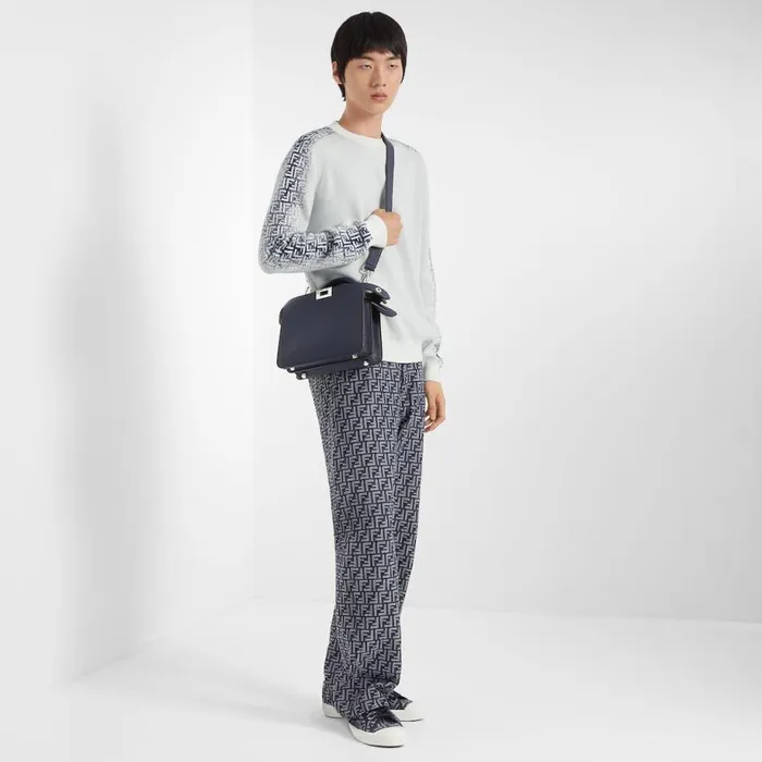 Man White Cotton Pullover White Fendi Knitwear