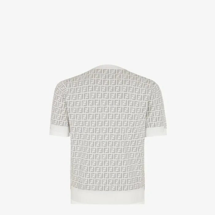 Man White Fabric Jumper White Fendi Knitwear