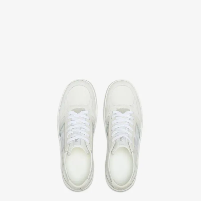 Man White Leather LowTops White Fendi Sneakers