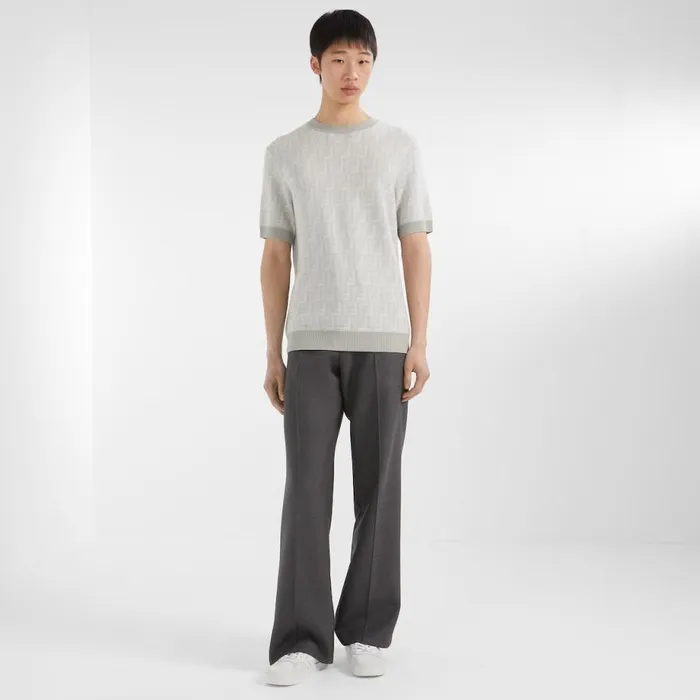 Man White Leather LowTops White Fendi Sneakers