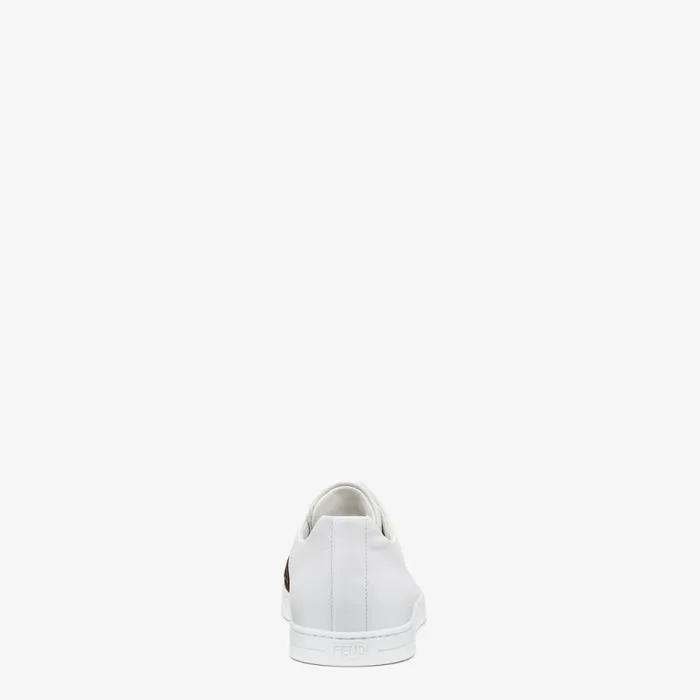 Man White Leather SlipOns White Fendi Sneakers