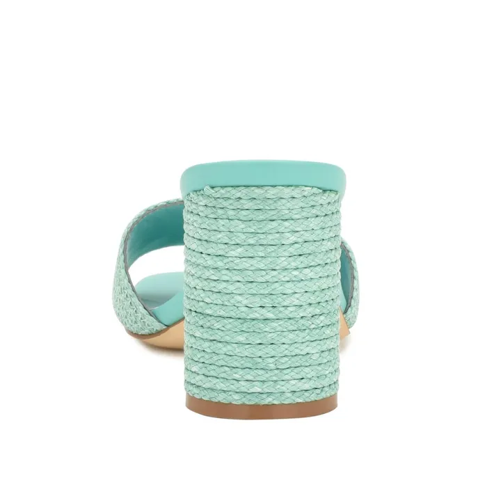 Mapeli Heeled Slide Sandals Aqua Blue Women Nine West Dress Mapeli Heeled Slide Sandals Aqua Blue Women Nine West Dress