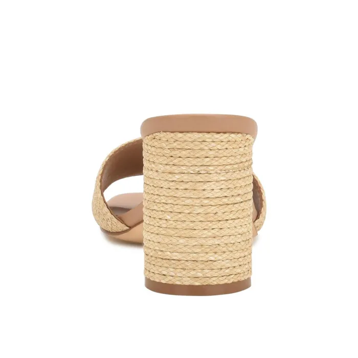 Mapeli Heeled Slide Sandals Natural Women Nine West Dress