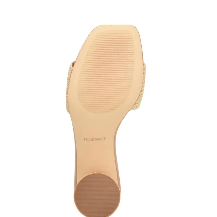 Mapeli Heeled Slide Sandals Natural Women Nine West Dress