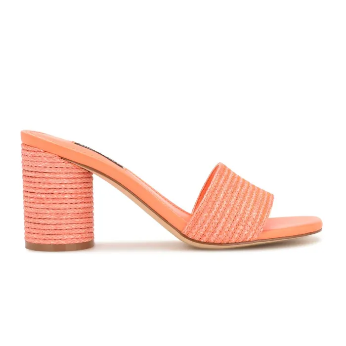 Mapeli Heeled Slide Sandals Orange Women Nine West Mid Heels