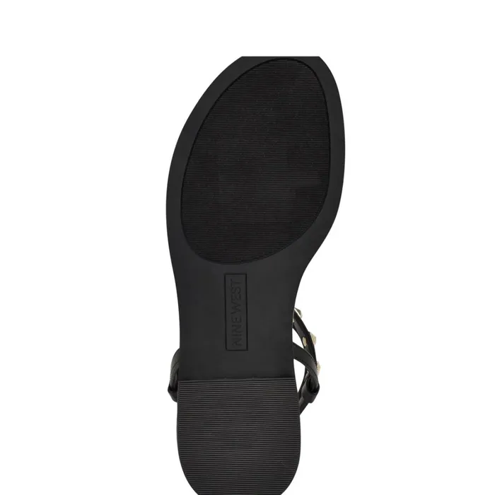 Marcila Studded Ankle Strap Sandals Black Women Nine West Low Heel Marcila Studded Ankle Strap Sandals Black Women Nine West Low Heel