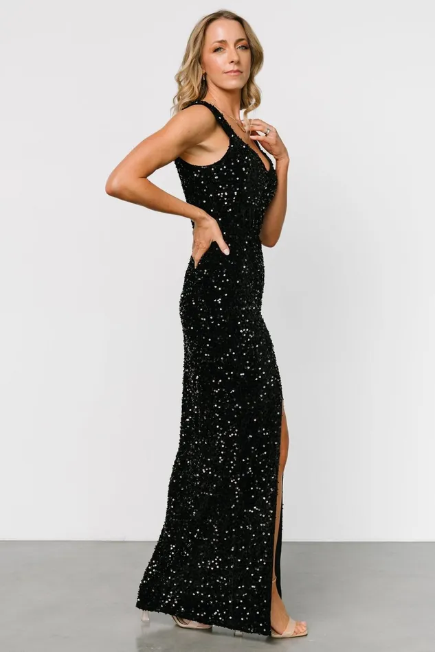 Marilyn Sequin Maxi Gown Black Women Baltic Born Embellished Sequin Marilyn Sequin Maxi Gown Black Women Baltic Born Embellished Sequin